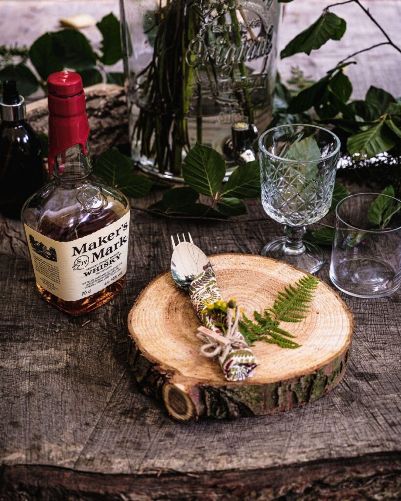 Nomadic's woodland table for Maker’s Mark showcase of Kentucky Bourbon in a new innovative way